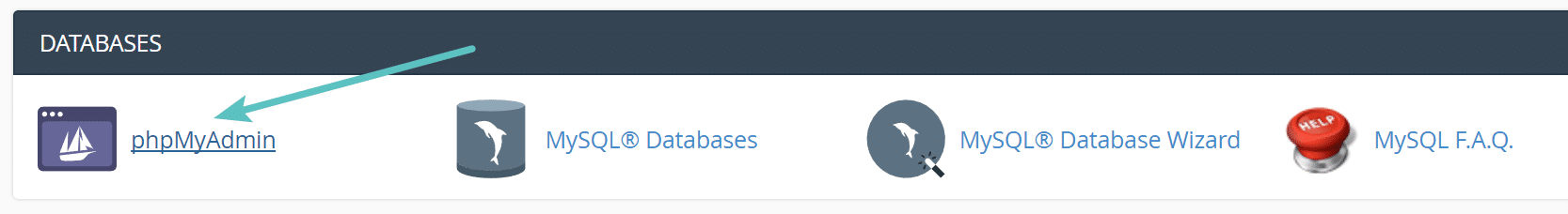 cPanel控制面板的phpMyAdmin