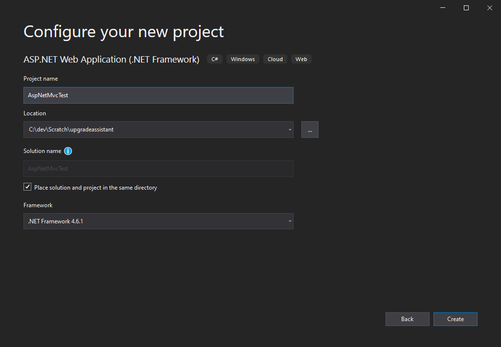 在 Visual Studio 中配置 ASP.NET 项目